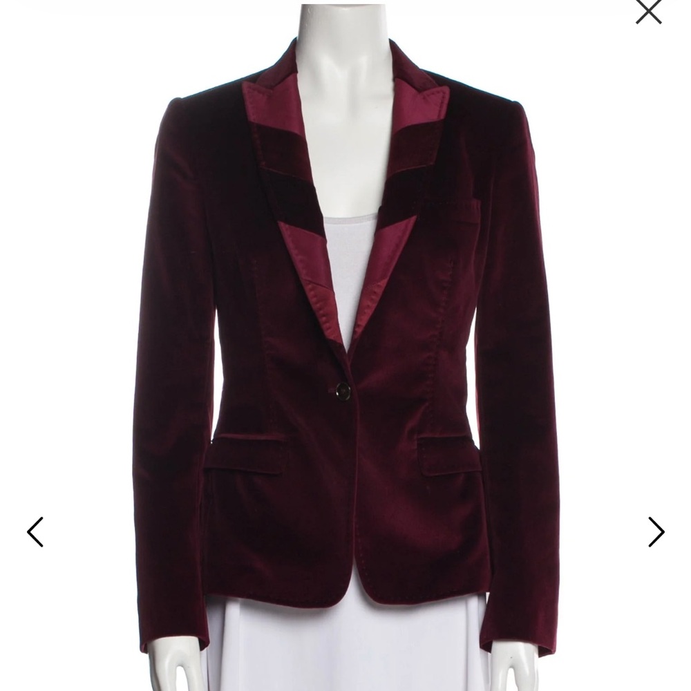 Dolce & Gabbana Deep Red Velvet Blazer